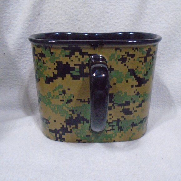USMC Marine Corps MARPAT Woodland Digital Camo Ceramic Canteen Coffee Cup Mug - Picture 2 of 3